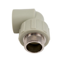 Угольник комбинированный ПОЛИТЭК 25x3/4 нар. р. PPRC (СЕРЫЕ) 9410002534С