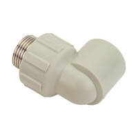 Угольник комбинированный ПОЛИТЭК 25x3/4 нар. р. PPRC (СЕРЫЕ) 9410002534С