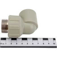 Угольник комбинированный ПОЛИТЭК 25x3/4 нар. р. PPRC (СЕРЫЕ) 9410002534С