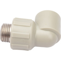 Угольник комбинированный ПОЛИТЭК 20x1/2 нар. р. PPRC (СЕРЫЕ) 9410002012С