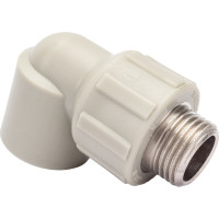 Угольник комбинированный ПОЛИТЭК 20x1/2 нар. р. PPRC (СЕРЫЕ) 9410002012С