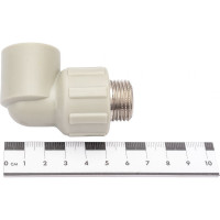 Угольник комбинированный ПОЛИТЭК 20x1/2 нар. р. PPRC (СЕРЫЕ) 9410002012С