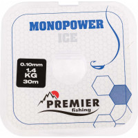 Леска Premier fishing MONOPOWER ICE PR-MI-T-010-30, 0.10мм/30м, прозрачный нейлон 280968
