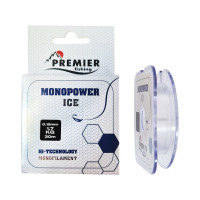 Леска Premier fishing MONOPOWER ICE PR-MI-T-012-30, 0.12мм/30м, прозрачный нейлон 280970