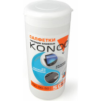 Комбинированные салфетки для экранов Konoos для пластика, в банке, 100 шт KDC-50-50