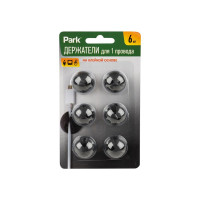 Держатель для 1 провода PARK на клейкой основе, цвет черный, 6 штук 103760