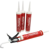 Силиконовый универсальный герметик Политех (белый; 280 мл) 6507520