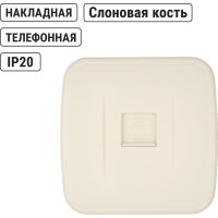 Розетка TФ TDM ELECTRIC слоновая кость (RJ-11) открытой установки IP20, серия "Дача" Народная SQ1824-0025