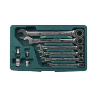 Набор комбинированных трещоточных ключей Jonnesway W45110S