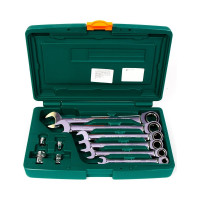 Набор комбинированных трещоточных ключей Jonnesway W45110S