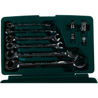 Набор комбинированных трещоточных ключей Jonnesway W45110S