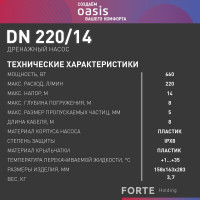 Дренажный насос OASIS для чистой воды DN 220/14
