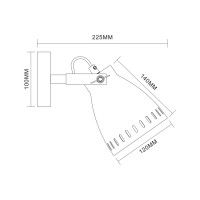 Настенный светильник Camelion WML-428-1 С02 чёрный, New York, 1хE27, 40Вт, 230В, металл 13057