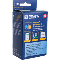Лента 6.35 мм/6.4 м винил, черный на белом Brady M21-250-595-WT brd139744