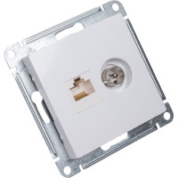 Механизм розетки Systeme Electric 2-м ATLAS DESIGNRJ45 кат. 5E+TV белый ATN000189