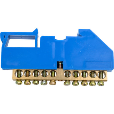 Шина N ноль на DIN-изоляторе ЭРА NO-222-46 ШНИ-6х9-10-Д-синий, Б0033427