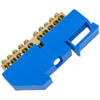 Шина N ноль на DIN-изоляторе ЭРА NO-222-46 ШНИ-6х9-10-Д-синий, Б0033427