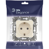 Розетка ЭРА Elegance 2P+E Schuko, 16A-250В, IP20, сл.кость 14-2101-02 Б0034265