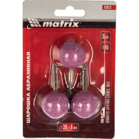 Шарошка абразивная (3 шт; 30x6 мм; F46; шар) MATRIX 76013