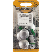 Зеркалодержатель ELEMENT D28мм пластик матовый хром 4 шт 264690