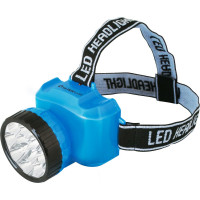 Налобный аккумуляторный фонарь, 220В, голубой, 12LED, 2 режима, пластик Ultraflash LED5361 12420