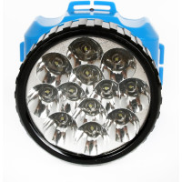 Налобный аккумуляторный фонарь, 220В, голубой, 12LED, 2 режима, пластик Ultraflash LED5361 12420