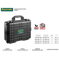 Ударопрочный пластиковый ящик KRAFTOOL Panzer степень защиты IP55, 16" 38251-16