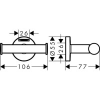 Двойной крючок HANSGROHE 41725000 Logis Universal 00000061854
