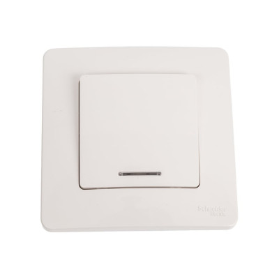 1-клавишный переключатель Systeme Electric BLANCA, С/У, cх.6, с подсветкой, 10А, 250B, белый BLNVS010611