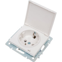 Розетка LEZARD RAIN с/ з с крышкой керамика белая 703-0288-123