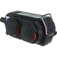 Колодка HEDI подвесная, 4-Shuko 16А 230V 1P+N+E IP44 с крышками, черная 9043