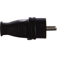 Прямая вилка Smartbuy каучуковая 230В, 2P+PE, 16A, IP44 SBE-16-P07-R