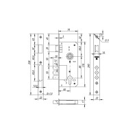 Корпус врезного замка с защелкой Fuaro 900 3MR/PB W/B латунь 15360