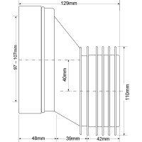 Фановая Труба McAlpine L125 мм, с манжетом и 40 мм смещением, MRWC5