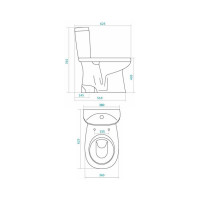 Унитаз-компакт Santek Анимо в пол, 2 режима, сиденье DP, Soft Close, Clip up 1WH302136 441392