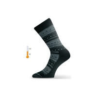 Носки Lasting TWP 686, wool+polypropylene, черный с серым рисунком, размер M TWP686-M