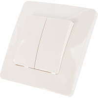 2-клавишный выключатель Systeme Electric BLANCA 10А, 250B, МОЛОЧНЫЙ BLNVS010502