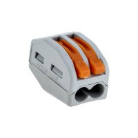 Строительно-монтажная клемма EKF PROxima СМК 222-412 с рычагом, 2 отверстия, 0,08-2,5мм2 100шт plc-smk-412