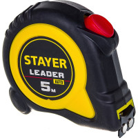 Рулетка Stayer LEADER 5м / 19мм с автостопом в ударостойком обрезиненном корпусе 3402-05-19_z02