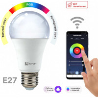 Умная LED лампа EKF HomeConnect 8W, WIFI, RGBW, E27 slwf-e27-rgbw