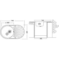 Мойка UKINOX Фаворит FAP740.440 -GT8K 1R