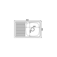 Мойка mixline 50х80х16 см, 0.6, правый выпуск 3 1/2, с сифоном 528175
