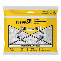 Система выравнивания плитки (100 шт; зажимы 1.4 мм) TLS-Profi TLSZA032022