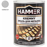 Эмаль по металлу HAMMER КО Kremny RAL 9006 серебристый 700С 0.8 кг ЭК000138081