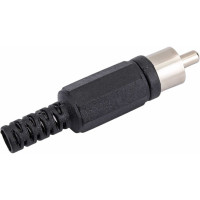Разъем RCA штекер Pro Legend пластик на кабель, черный, PL2146