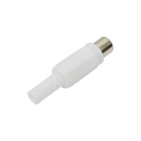 Разъем RCA гнездо Pro Legend пластик на кабель, белый, PL2155