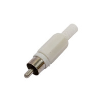 Разъем RCA штекер Pro Legend пластик на кабель, белый, PL2150