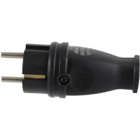 Прямая вилка Smartbuy каучуковая 230В, 2P+PE, 16A, IP44 SBE-16-P07-R