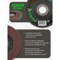 Диск лепестковый торцевой 115х22 мм P100 ROCKFORCE RF-FD4100M(29635)