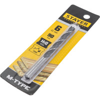 Сверло спиральное по дереву М-образная заточка M-type Professional (6х90х50 мм; HCS) Stayer 2942-090-06_z02